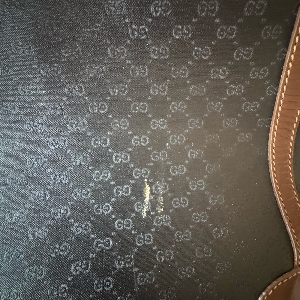 Gucci Black and Brown Vintage Travel Bag with micro GG logo pattern - Picture 8 of 9